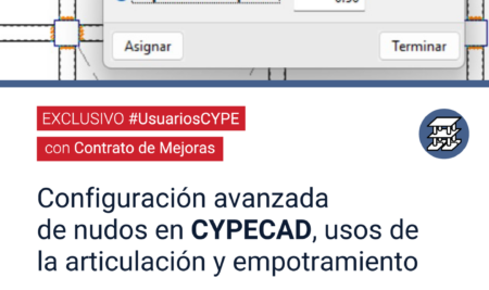 JORNADA EXCLUSIVA USUARIOS CON CONTRATO DE MEJORAS: Configuración avanzada de nudos en CYPECAD, usos de la articulación y empotramiento.